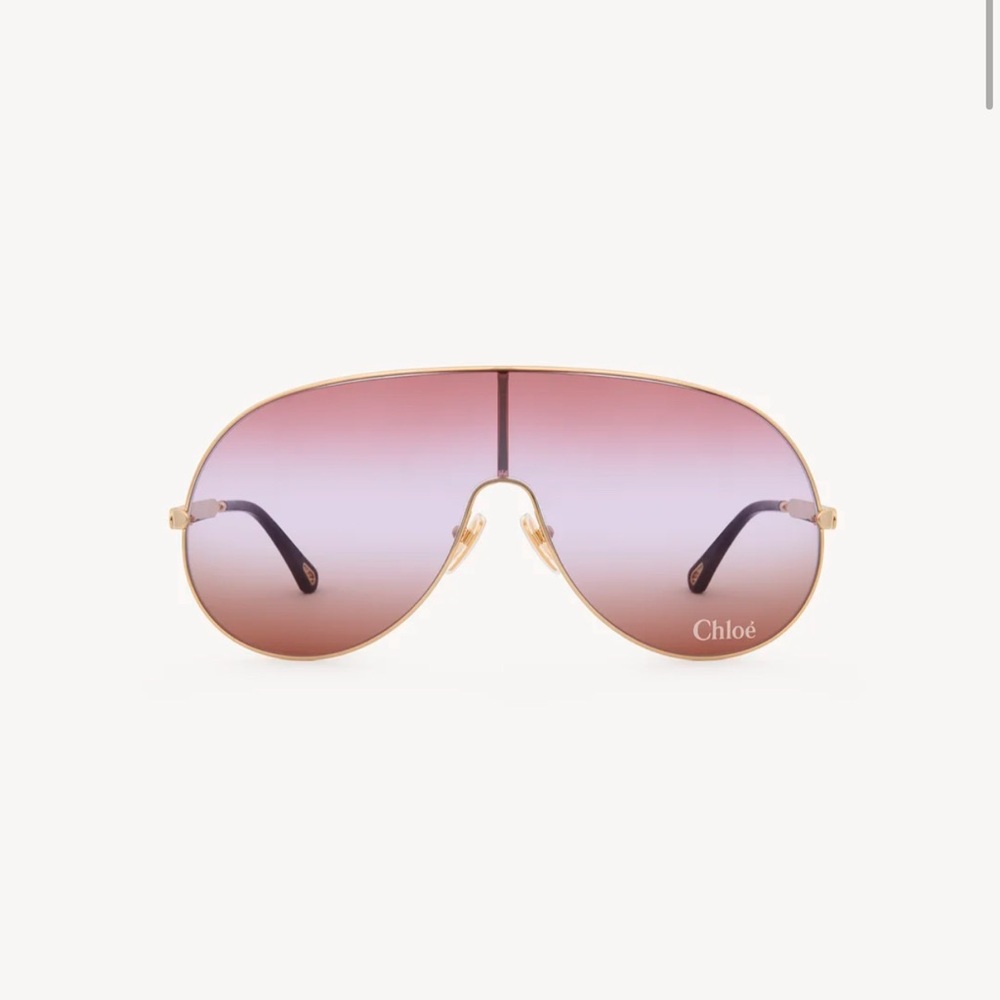 Chloe Women’s Pink & Gold Metal Aly Sunglasses Brand New